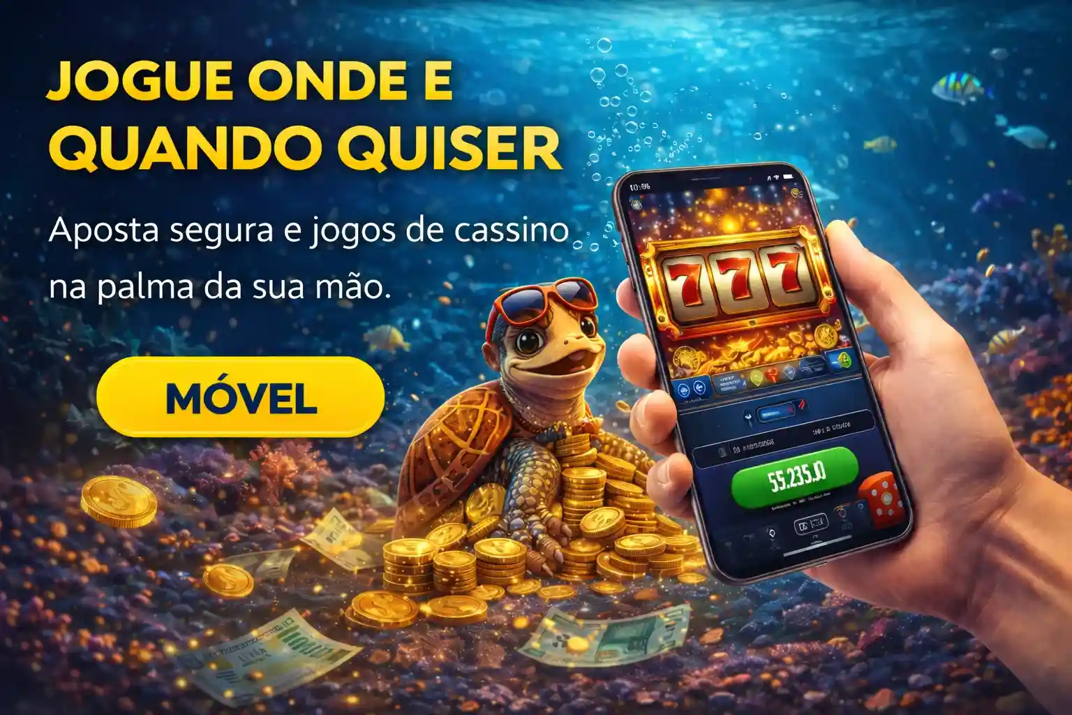 Smartphone exibindo jogo de slot enquanto usuário joga no celular